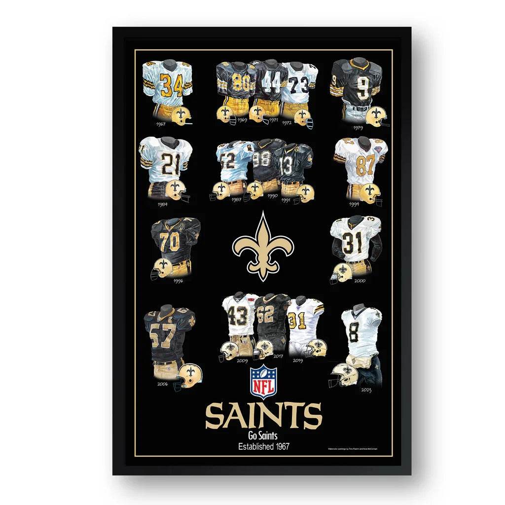 New Orleans Saints Framed Print 10x13 Uniform Heritage - ToylandEU