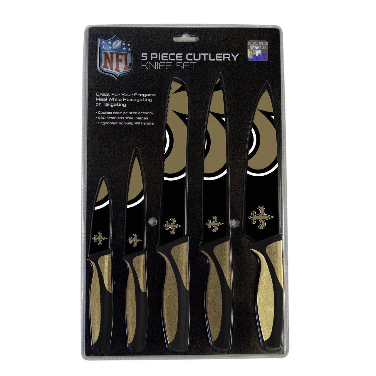 New Orleans Saints Knife Set Kitchen 5 Pack Stainless Blades - ToylandEU