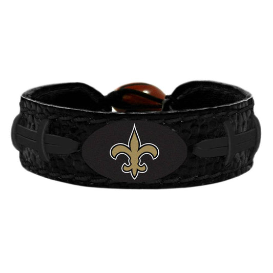 New Orleans Saints Leather Bracelet With Ceramic Bead - ToylandEU