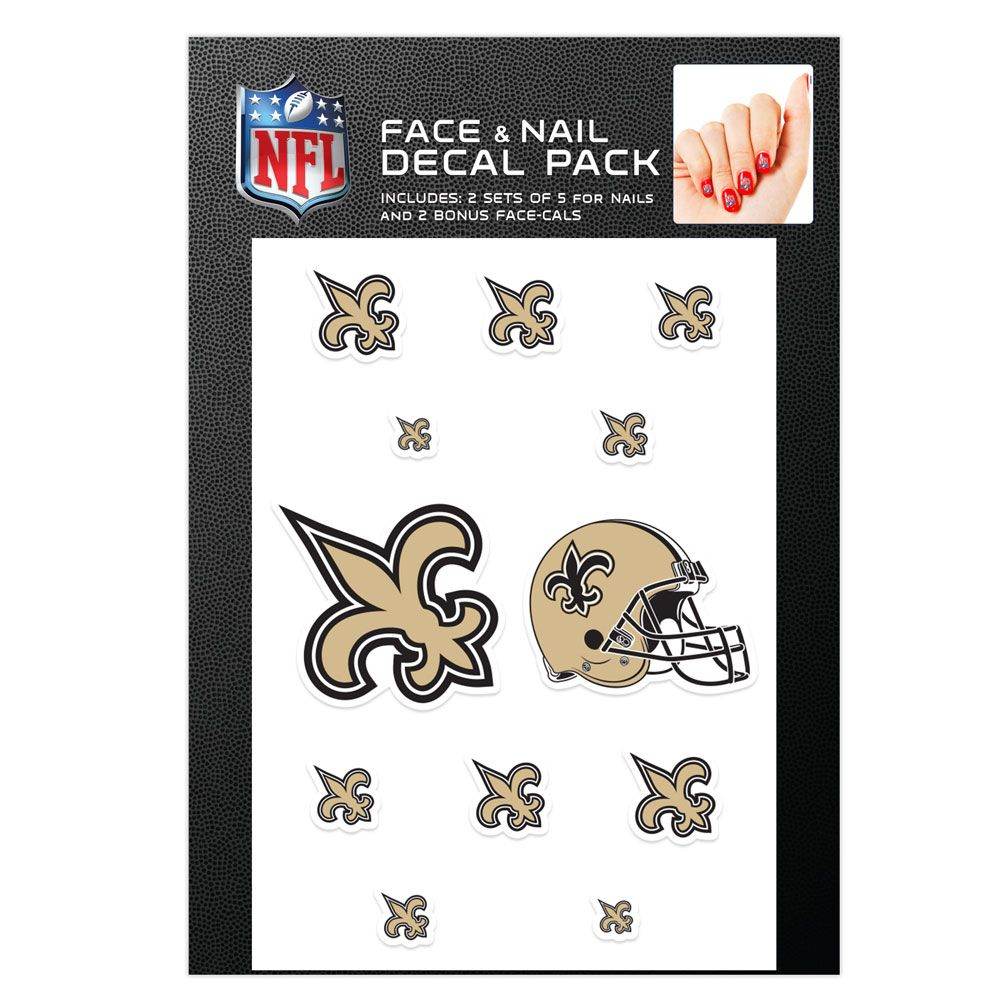 New Orleans Saints Nail Cals And Face Cals Decals Bundle - ToylandEU