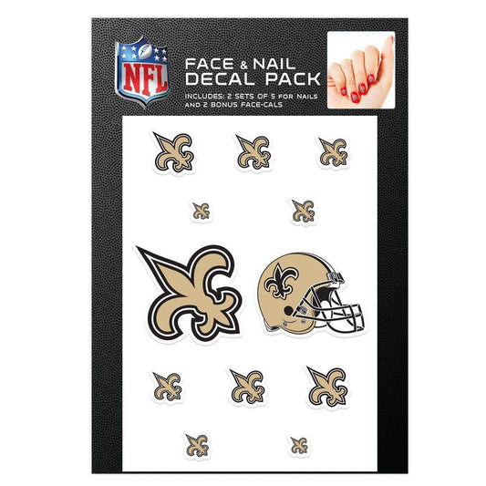 New Orleans Saints Nail Cals And Face Cals Decals Bundle - ToylandEU