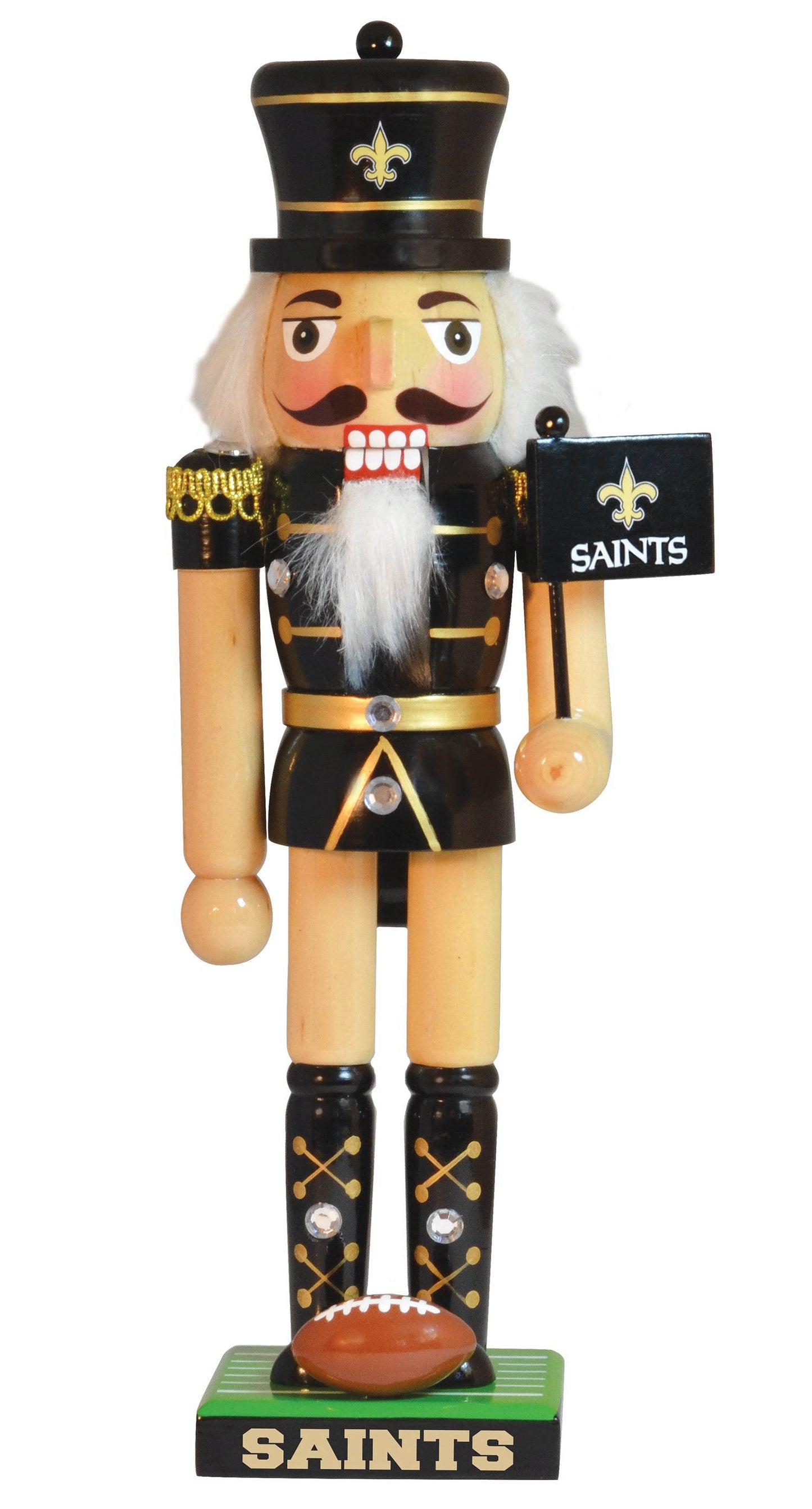 New Orleans Saints Nutcracker Handcrafted Wood Decor 12in - ToylandEU
