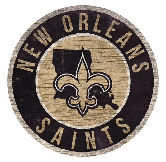  New Orleans Saints Round Wood Sign 12 Inch With Bracket -  ToylandEU™