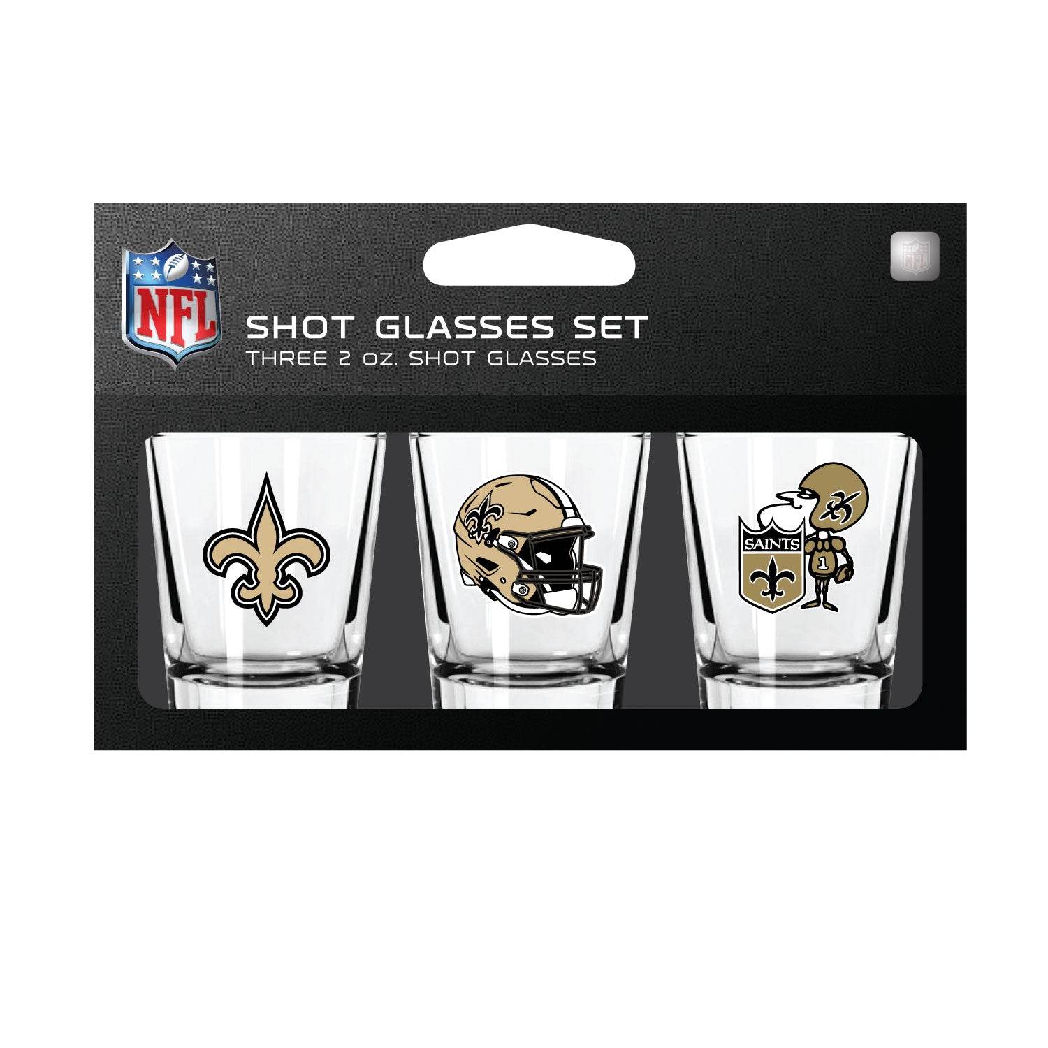 New Orleans Saints Shot Glass Set 3 Pack Dishwasher Safe - ToylandEU
