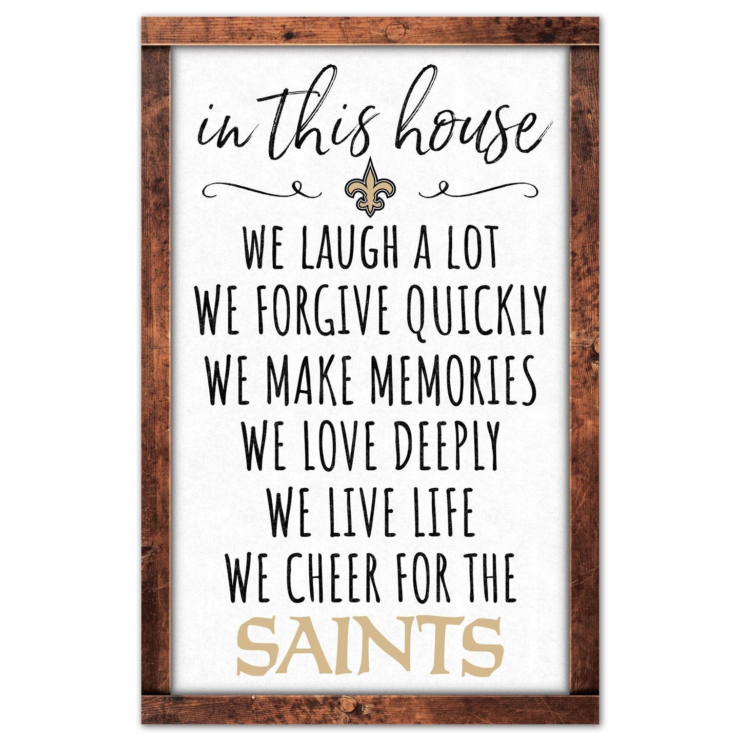 New Orleans Saints Sign 11x17 Wood In This House Signboard - ToylandEU