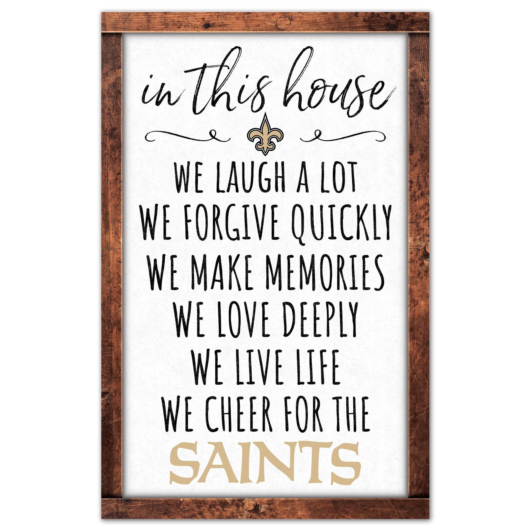New Orleans Saints Sign 11x17 Wood In This House Signboard - ToylandEU