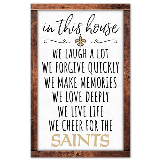 New Orleans Saints Sign 11x17 Wood In This House Signboard - ToylandEU