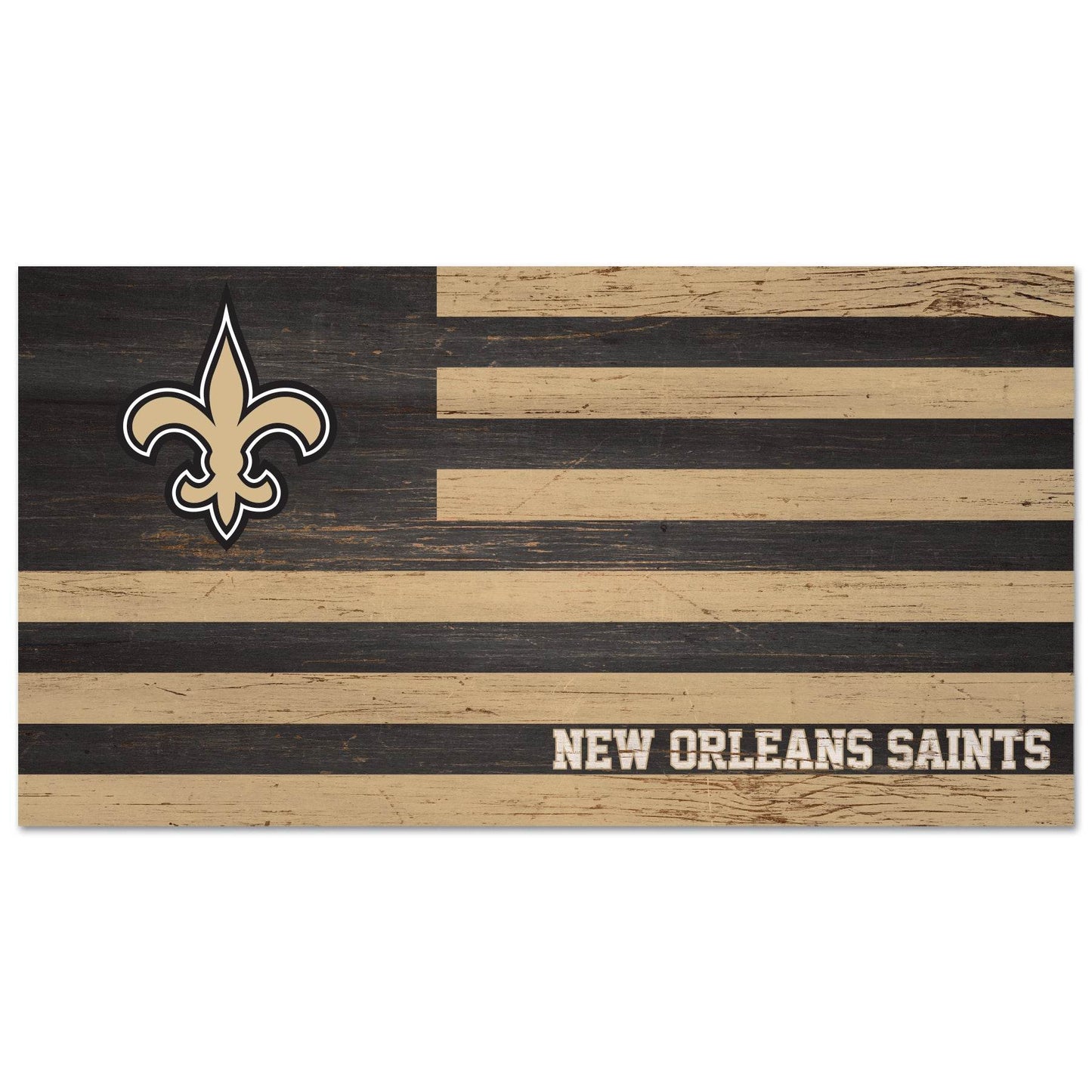 New Orleans Saints Signed Wood Flag 9x17 Wall Decor - ToylandEU