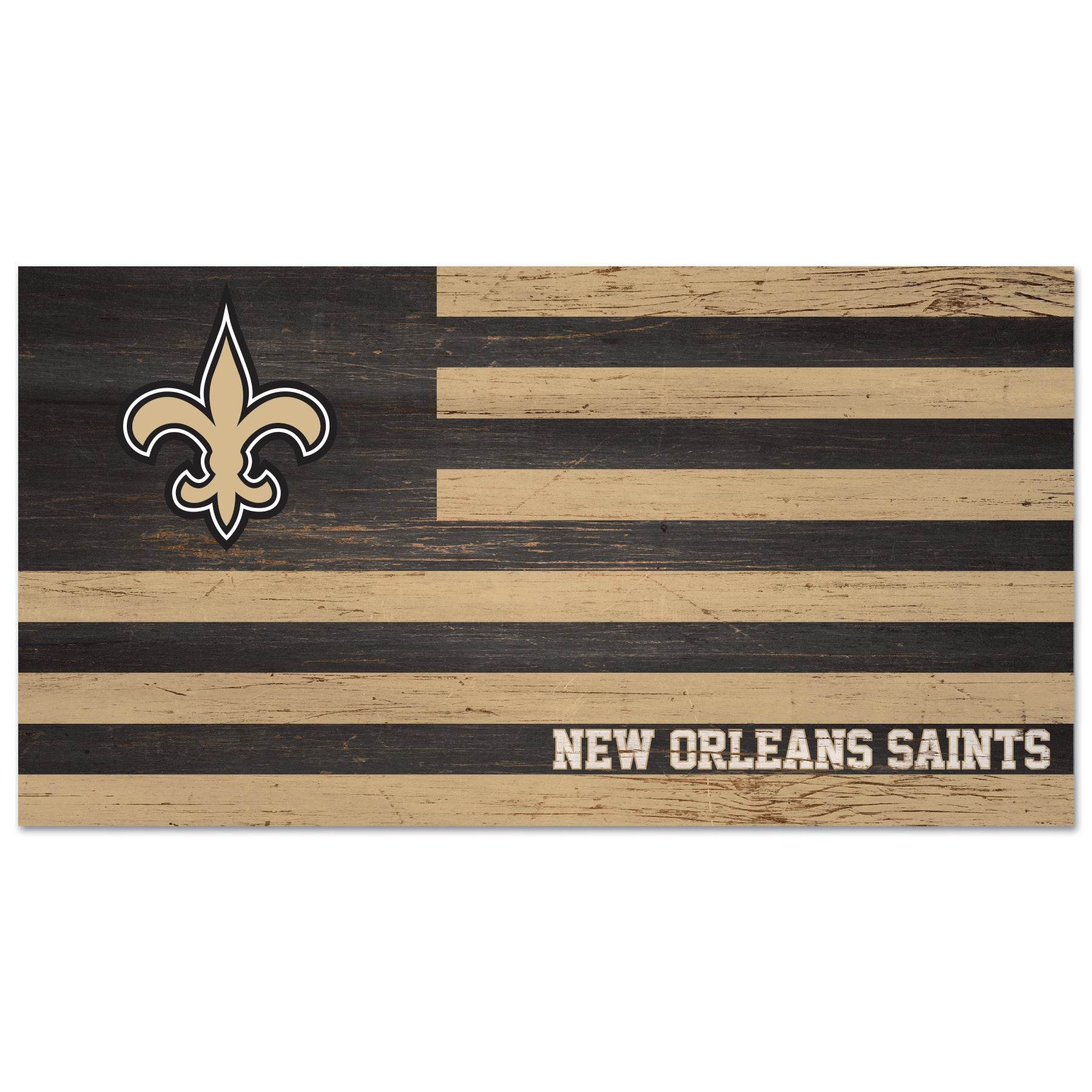 New Orleans Saints Signed Wood Flag 9x17 Wall Decor - ToylandEU