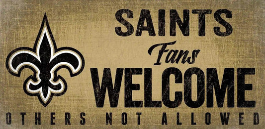  New Orleans Saints Wood Sign Fans Welcome 12x6 Hanging Rope -  ToylandEU™