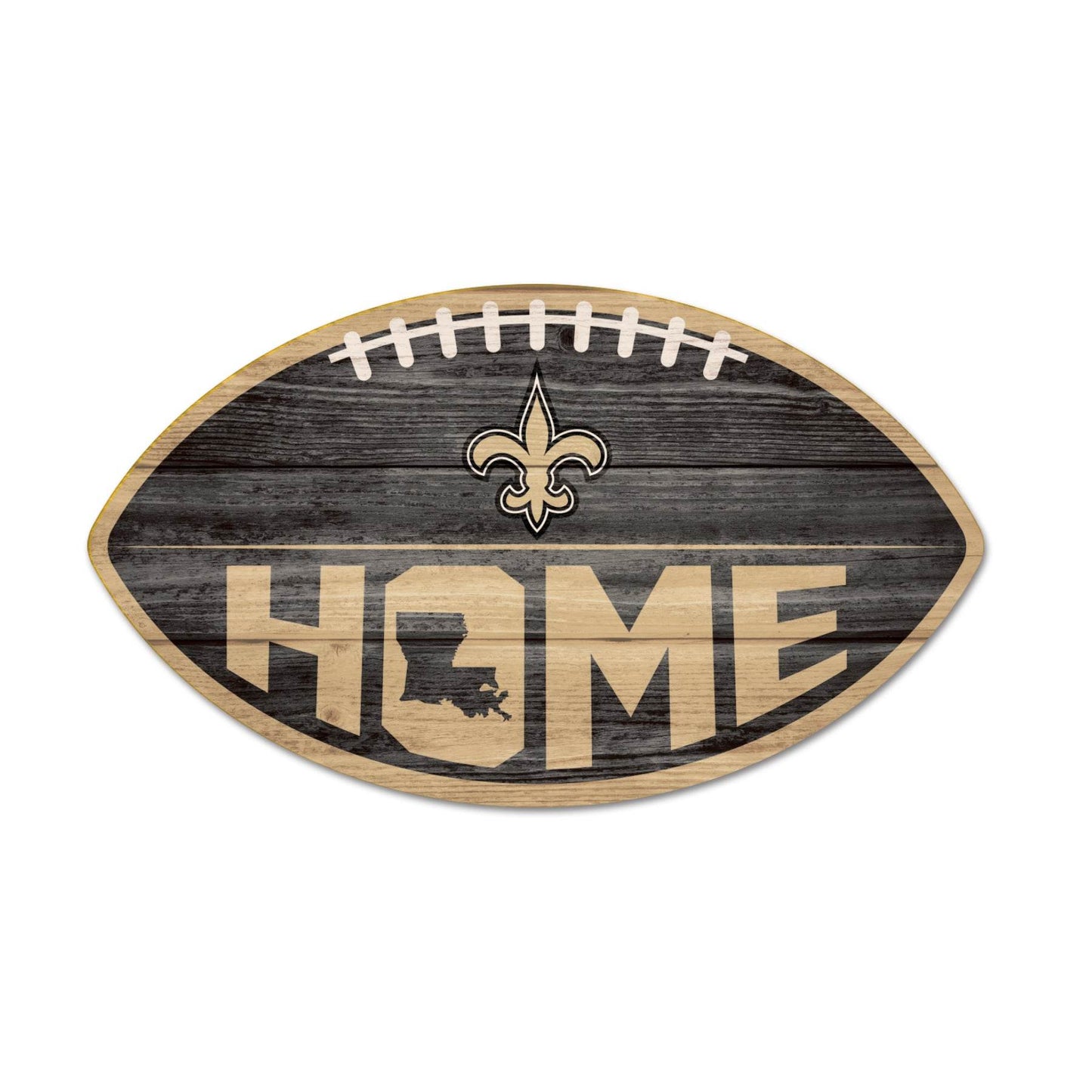 New Orleans Saints Wood Sign Football Shape Wall Decor - ToylandEU