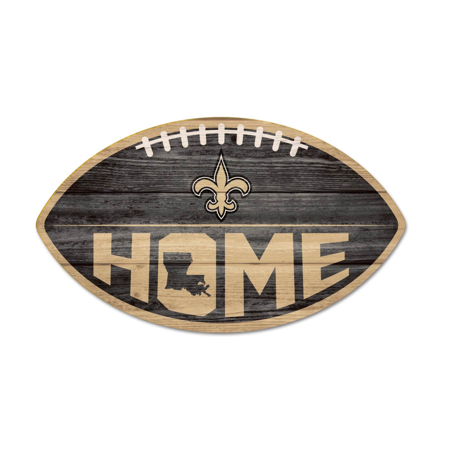 New Orleans Saints Wood Sign Football Shape Wall Decor - ToylandEU
