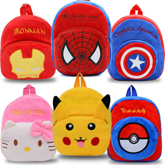 Pikachu and Spiderman Plush Backpack for Children - ToylandEU