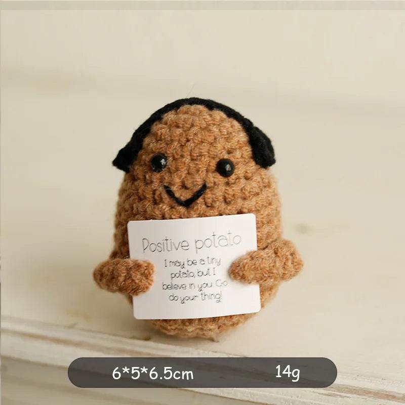 New Positive Potato Crochet Doll Handmade Room Decor Gift - ToylandEU