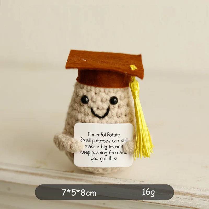 New Positive Potato Crochet Doll Handmade Room Decor Gift - ToylandEU