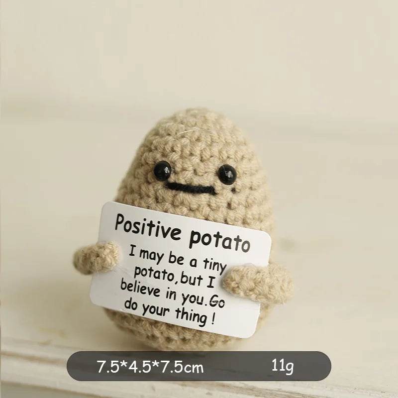 New Positive Potato Crochet Doll Handmade Room Decor Gift - ToylandEU