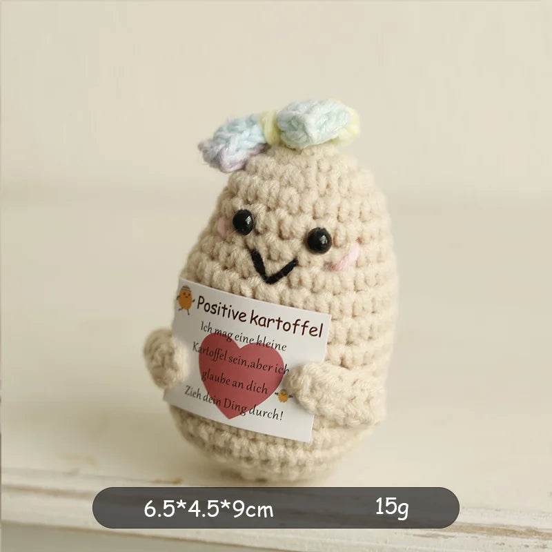 New Positive Potato Crochet Doll Handmade Room Decor Gift - ToylandEU