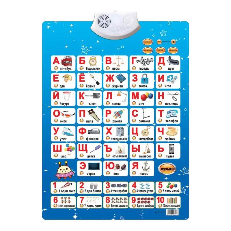 New Russian Music Alphabet Talking Poster Russia Kids Education Toys Electronic ABC Phonetic Chart Baby Toy - ToylandEU