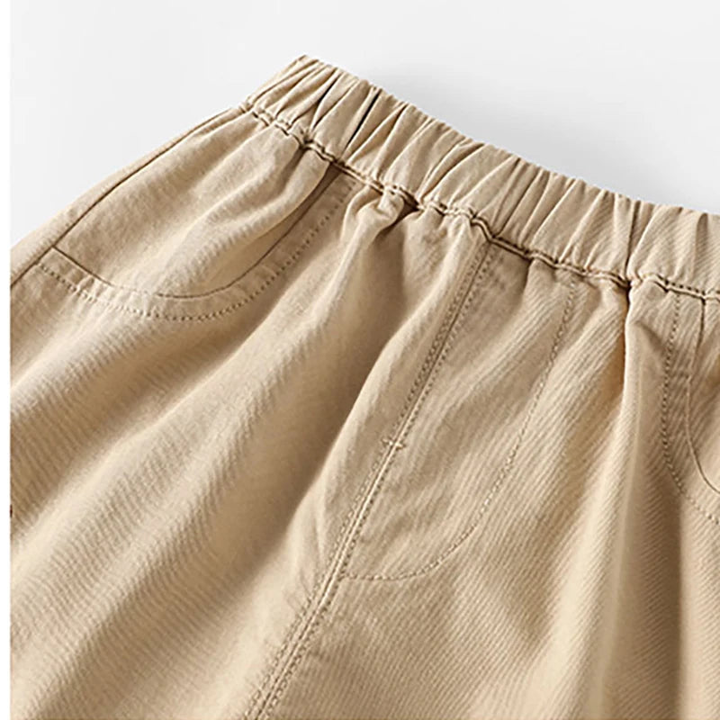 New Toddler Pants Cartoon Embroidered Harem Elastic Waist Boy Casual Striped Denim - ToylandEU