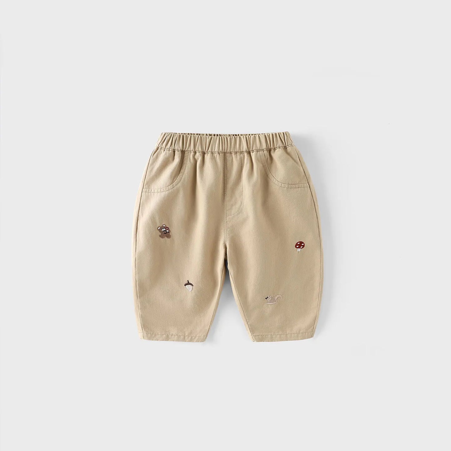 New Toddler Pants Cartoon Embroidered Harem Elastic Waist Boy Casual Striped Denim - ToylandEU