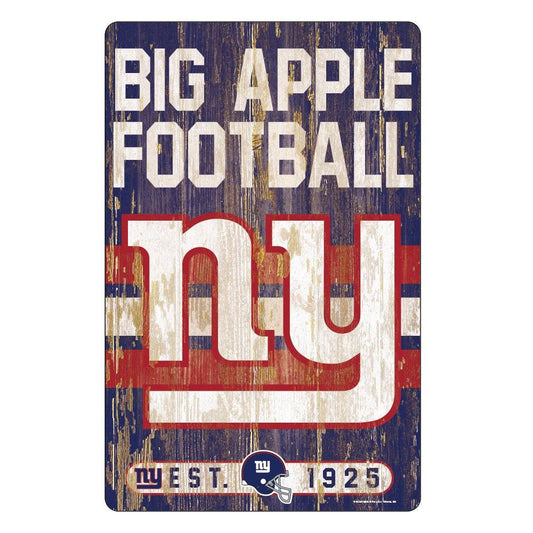 New York Giants 11x17 Wood Slogan Sign Decor Team Colors - ToylandEU