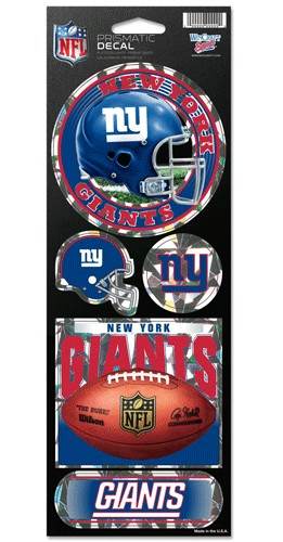 New York Giants Die Cut Prismatic Sticker Sheet 4x12 - ToylandEU