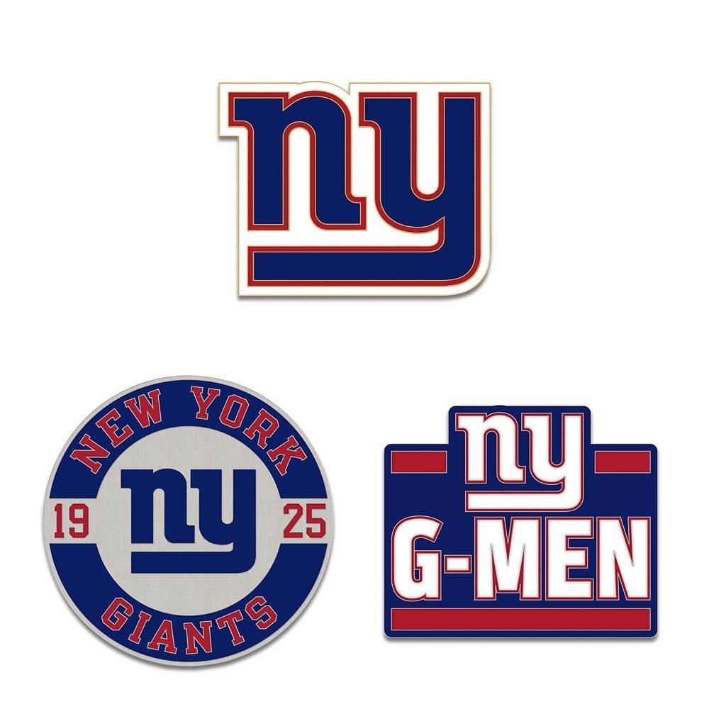 New York Giants Enamel Pin Set Three Piece Team Logo Slogan - ToylandEU