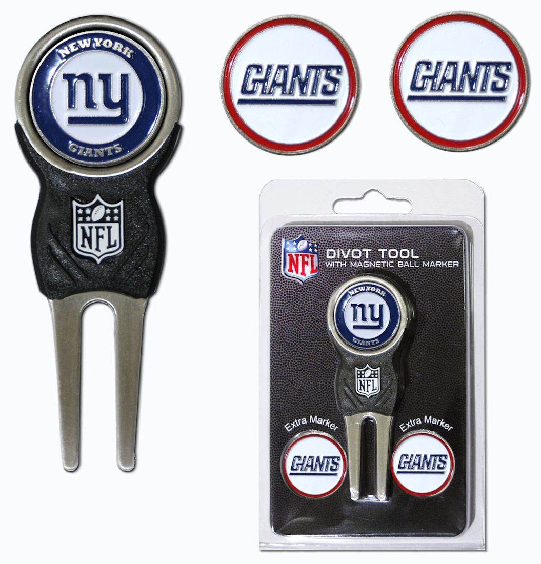 New York Giants Golf Divot Tool With 3 Markers Nickel Finish - ToylandEU