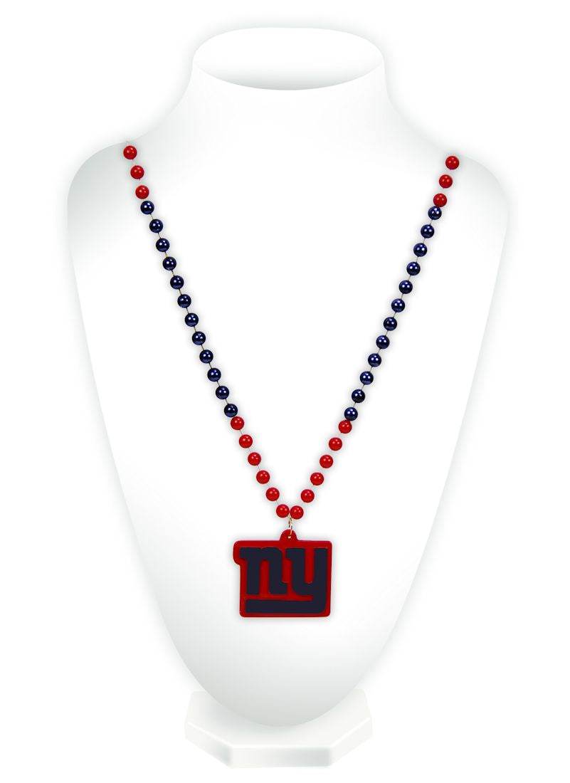 New York Giants Mardi Gras Beads With Medallion Necklace - ToylandEU