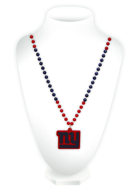New York Giants Mardi Gras Beads With Medallion Necklace - ToylandEU