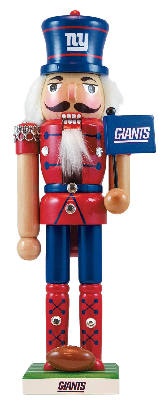 New York Giants Nutcracker Handcrafted Solid Wood NFL Decor - ToylandEU