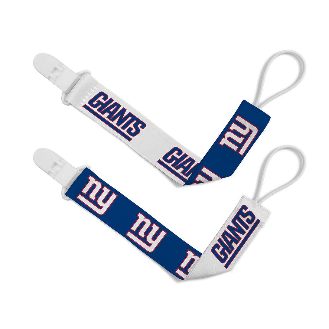 New York Giants Pacifier Clips Two Pack Team Logo Colors - ToylandEU