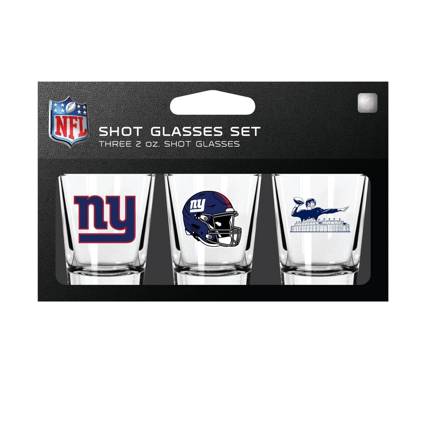 New York Giants Shot Glass Set 3 Pack Dishwasher Safe - ToylandEU