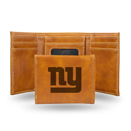New York Giants Trifold Wallet Laser Engraved Leather Gift - ToylandEU