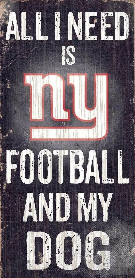  New York Giants Wood Sign Football And Dog 6 By 12 Decor -  ToylandEU™