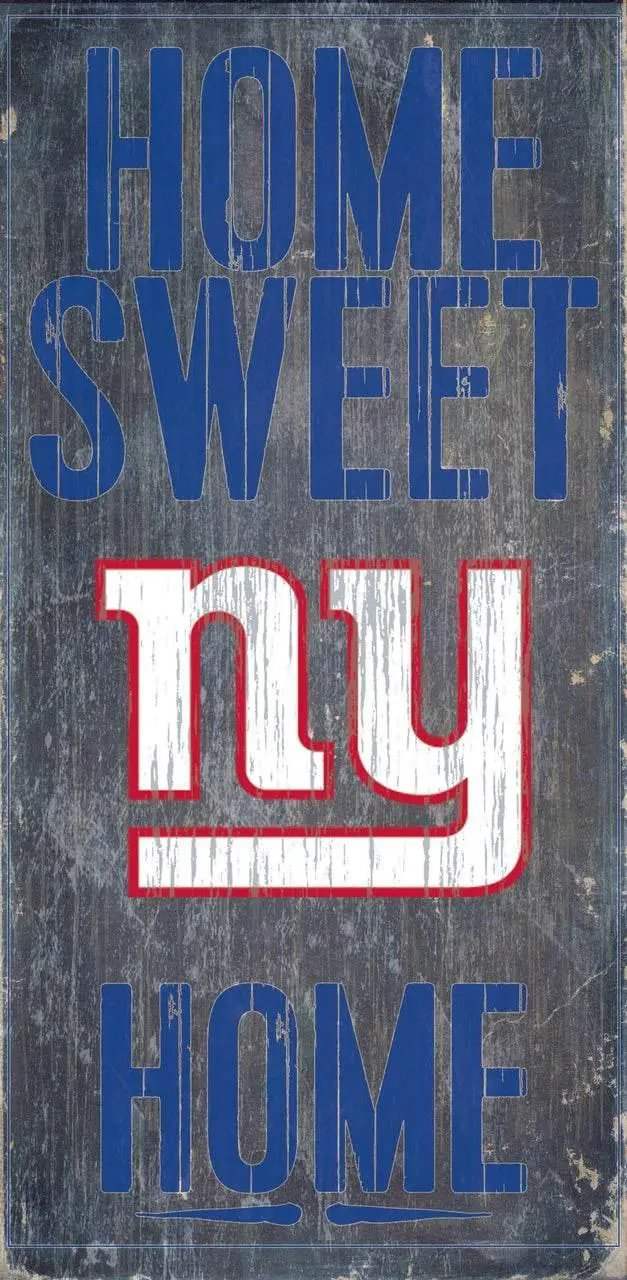 New York Giants Wood Sign Home Sweet Home 6 By 12 Inches - ToylandEU