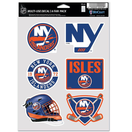 New York Islanders Decals 6 Pack Multi Use Fan Gear Set - ToylandEU