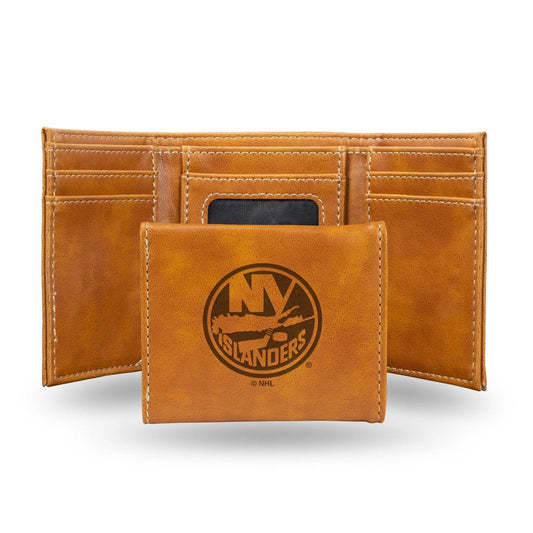 New York Islanders Trifold Leather Wallet Laser Engraved - ToylandEU