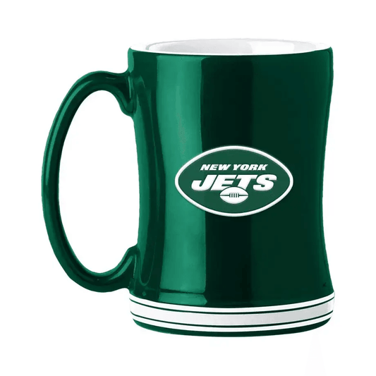  New York Jets 14oz Sculpted Relief Coffee Mug Team Color -  ToylandEU™