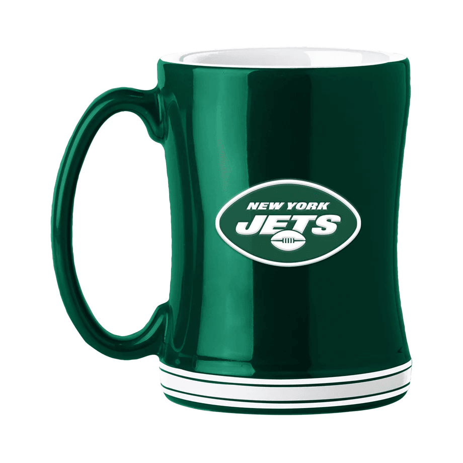 New York Jets 14oz Sculpted Relief Coffee Mug Team Color - ToylandEU