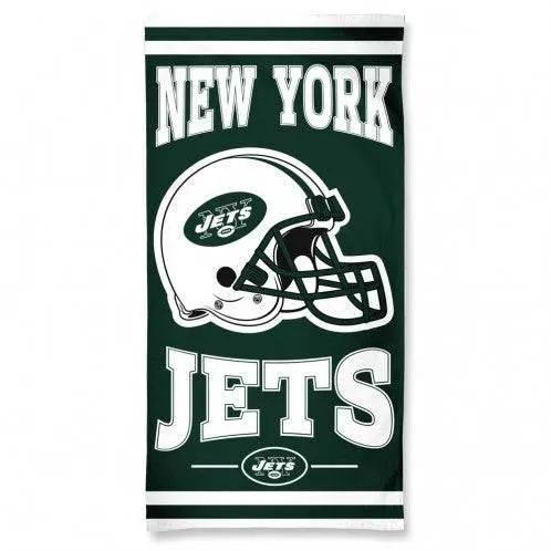  New York Jets Beach Towel 30x60 Cotton Velour Front -  ToylandEU™
