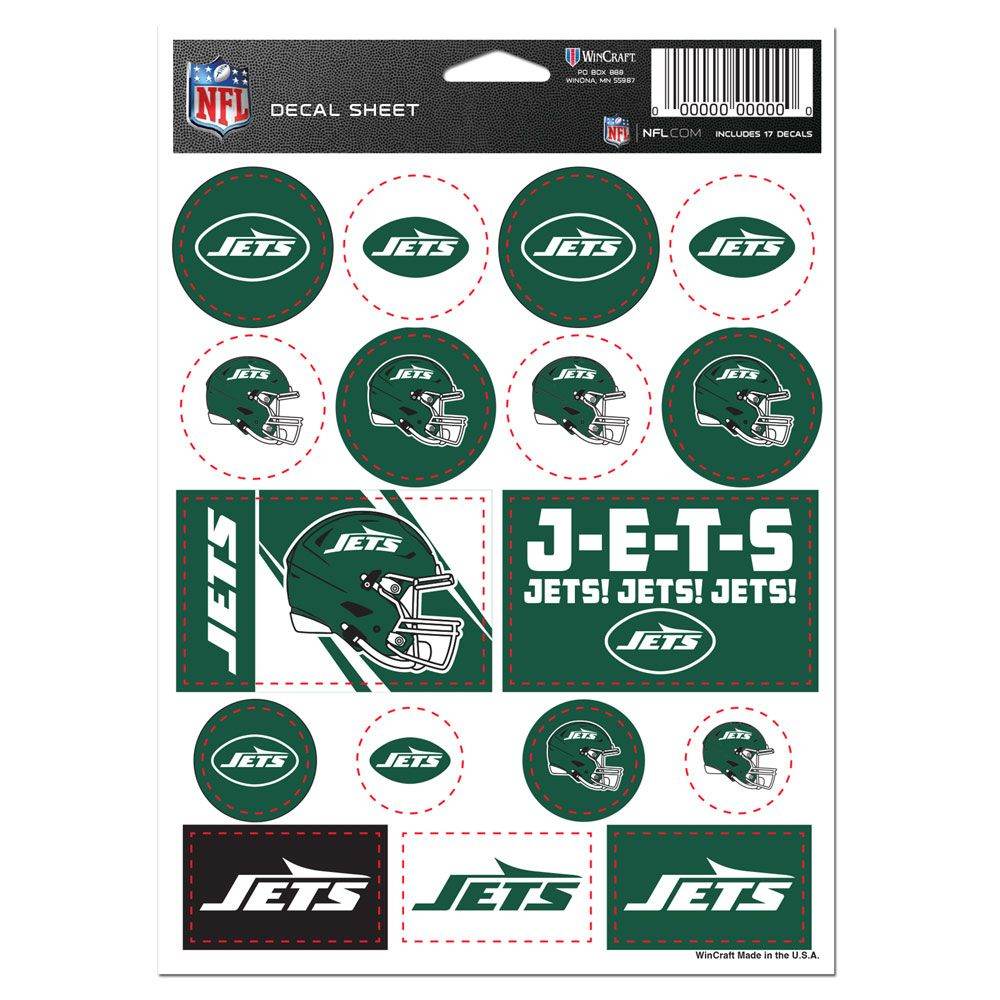 New York Jets Decal Sheet 5x7 Vinyl Sticker Pack Bundle - ToylandEU