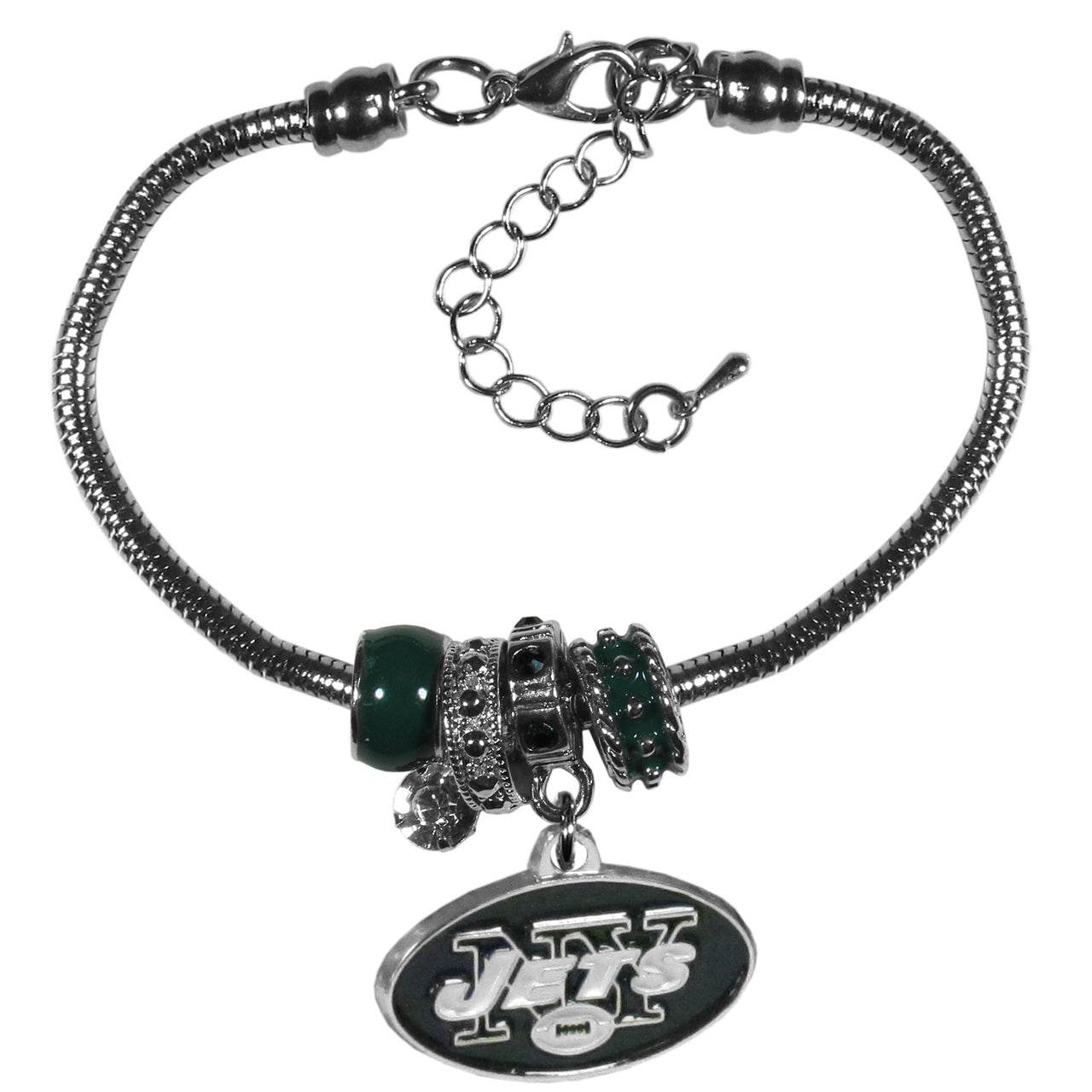 New York Jets Euro Bead Bracelet With Rhinestone Details - ToylandEU