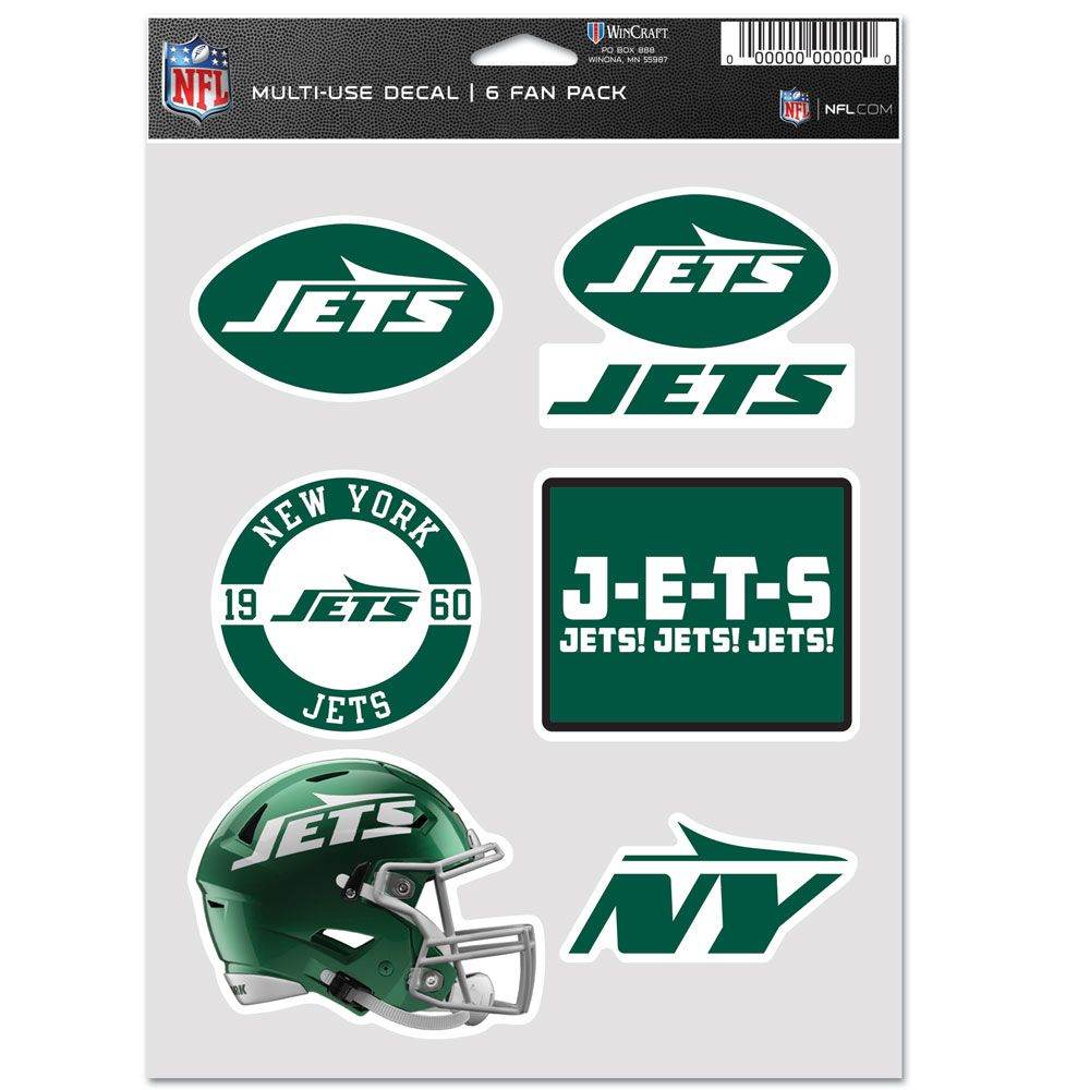 New York Jets Fan Decal Pack Six Multi Use Stickers - ToylandEU