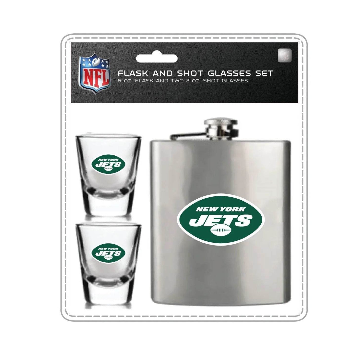 New York Jets Flask And Shot Glass Set By Mojo Licensing - ToylandEU
