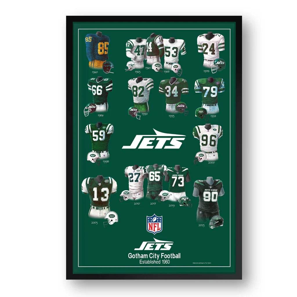 New York Jets Framed Print 10x13 Uniform Heritage Art - ToylandEU