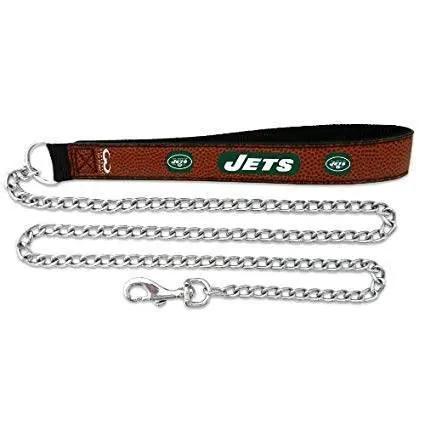  New York Jets Leather Chain Pet Leash Football Size Large -  ToylandEU™