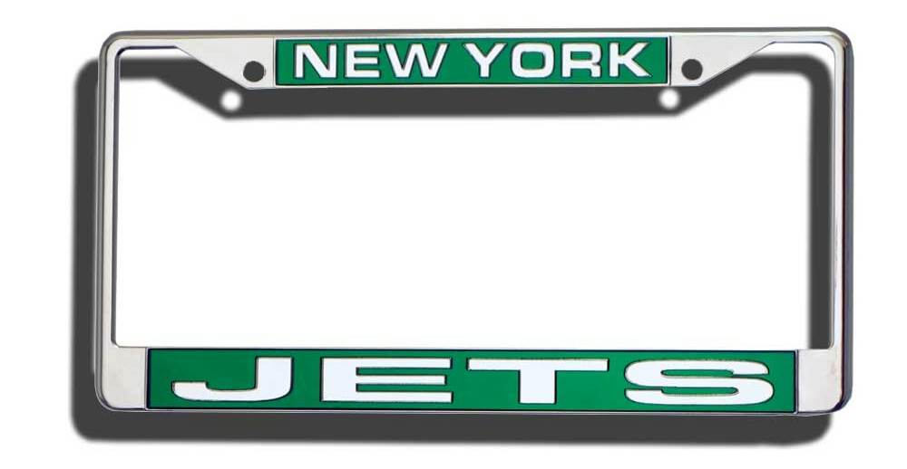 New York Jets License Plate Frame Laser Cut Chrome Insert - ToylandEU
