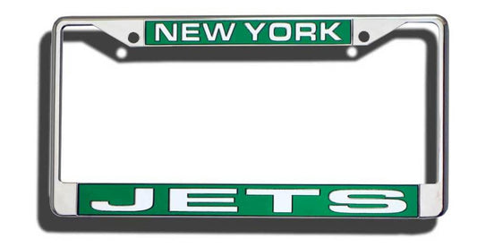 New York Jets License Plate Frame Laser Cut Chrome Insert - ToylandEU