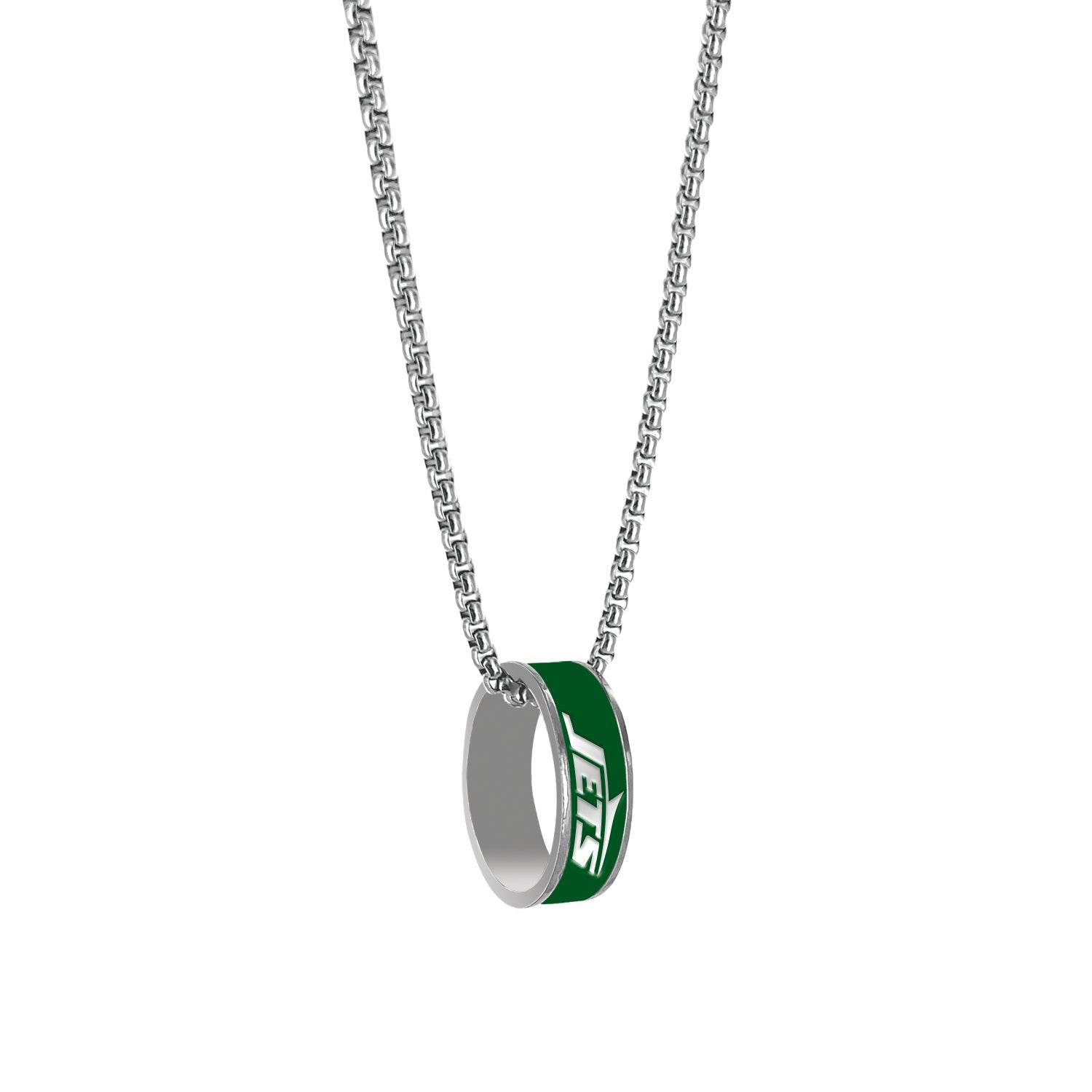 New York Jets Necklace Pendant Ring Silver Charm Gift - ToylandEU